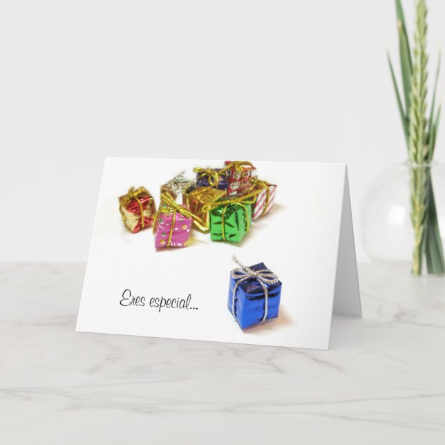 Cartes Pour Fêtes Annuelles Tarjeta Navideña "Eres particulier " (Devant)