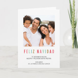 Cartes Pour Fêtes Annuelles Tarjetas Navideñas de Foto   Saludos Coloridos
