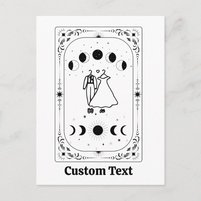 Cartes Pour Fêtes Annuelles Tarot Personnalisé Sacralisation Céleste Lune Zodi (Devant)