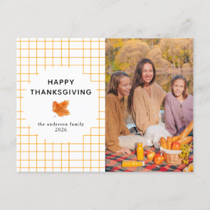 Cartes Pour Fêtes Annuelles Tartan Plaid Bon thanksgiving photo d'automne