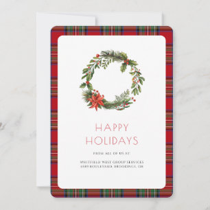 Cartes Pour Fêtes Annuelles Tartan plat élégant du logo de l'entreprise
