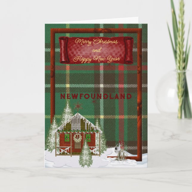 Cartes Pour Fêtes Annuelles Tartan provincial original de Terre-Neuve (Devant)