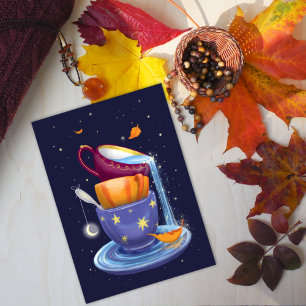 Cartes Pour Fêtes Annuelles Tasses à thé tomber Whimsical