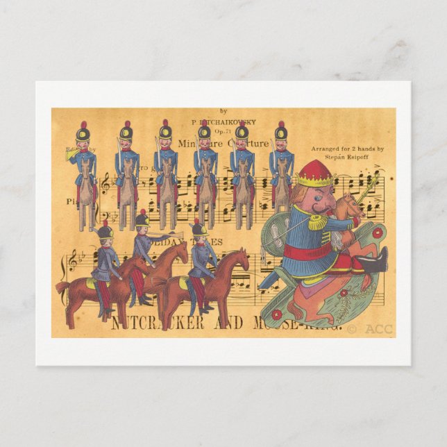 Cartes Pour Fêtes Annuelles Tchaikovski Nutcracker Soldats Noël (Devant)