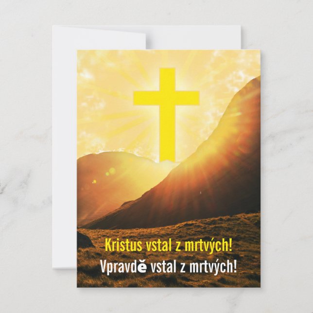 Cartes Pour Fêtes Annuelles Tchèque "Christ ressuscité" Pâques religieuses (Devant)
