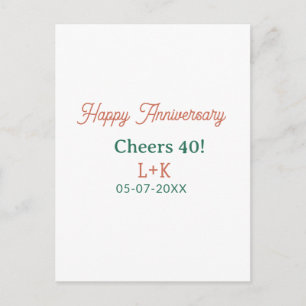 Cartes Pour Fêtes Annuelles Tchin 40 joyeux anniversaire orange vert nom date