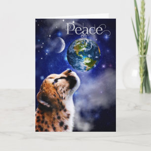 Cartes Pour Fêtes Annuelles TCWC - Paix de Noël sur le guépard de la terre
