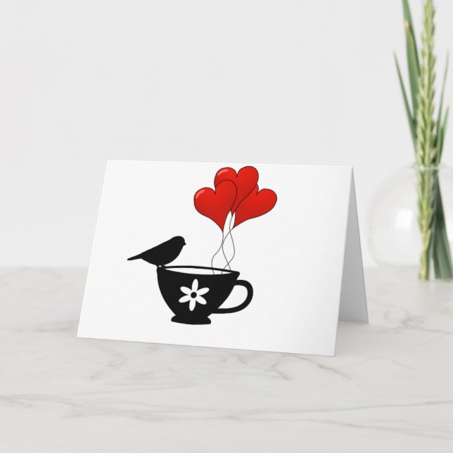 Cartes Pour Fêtes Annuelles Teacup of Hearts (Devant)