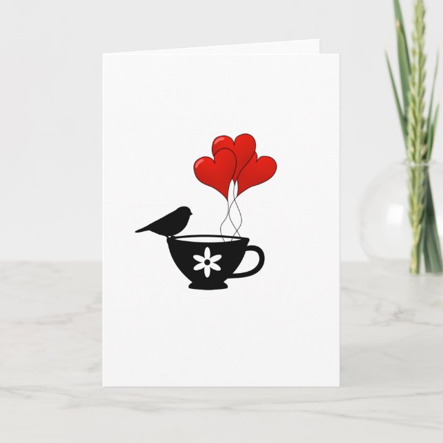 Cartes Pour Fêtes Annuelles Teacup of Hearts (Devant)