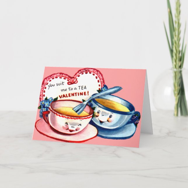Cartes Pour Fêtes Annuelles Teacup Valentine (Devant)