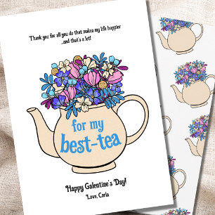 Cartes Pour Fêtes Annuelles Teapot Bestie Galentines Saint-Valentin