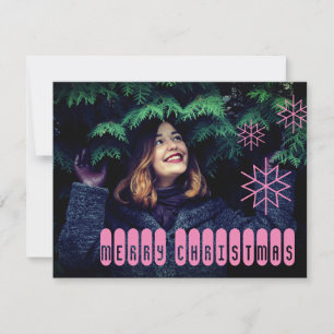 Cartes Pour Fêtes Annuelles Techy Pink Merry Christmas Card