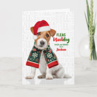 Teck Russell Terrier Drôle Puces Navidog avec Nom