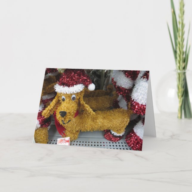 Cartes Pour Fêtes Annuelles Teckel de Noël (Devant)