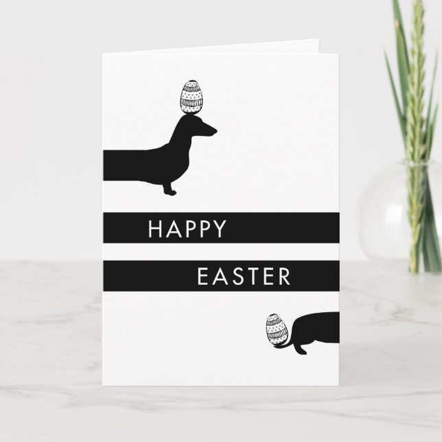 Cartes Pour Fêtes Annuelles Teckel drôle Pâques (Devant)