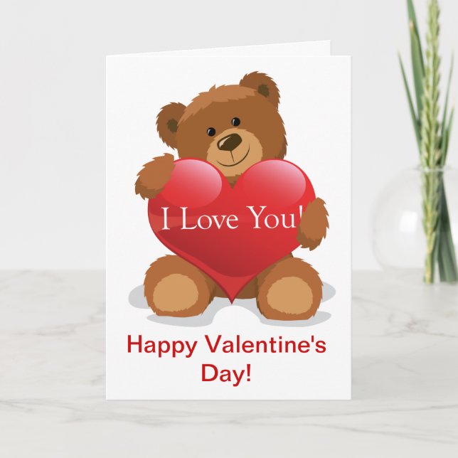 Cartes Pour Fêtes Annuelles Teddy Bear Valentine (Devant)