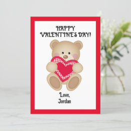 Cartes Pour Fêtes Annuelles Teddy Bear Valentine Card - Cadeau personnalisé