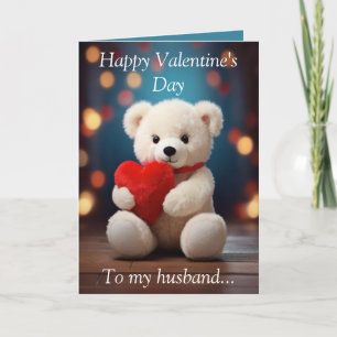 Cartes Pour Fêtes Annuelles Teddy Bear Valentine's Card for Husband