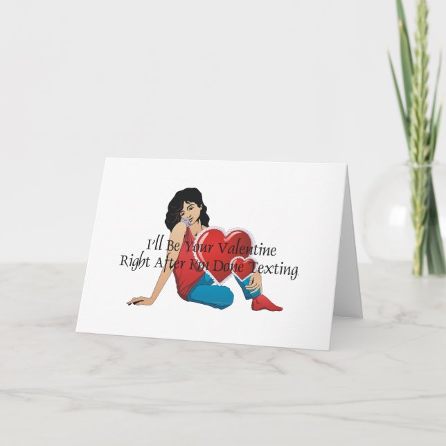 Cartes Pour Fêtes Annuelles TEE Valentine Texting (Devant)