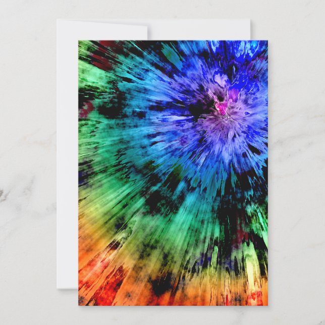 Cartes Pour Fêtes Annuelles Teinture à tarte Abstraite (Devant)