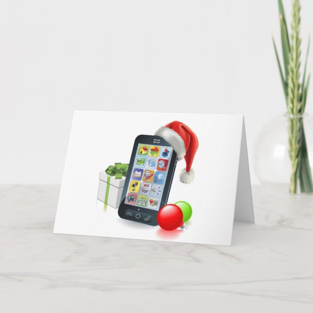 Cartes Pour Fêtes Annuelles Téléphone portable de Noël (Devant)
