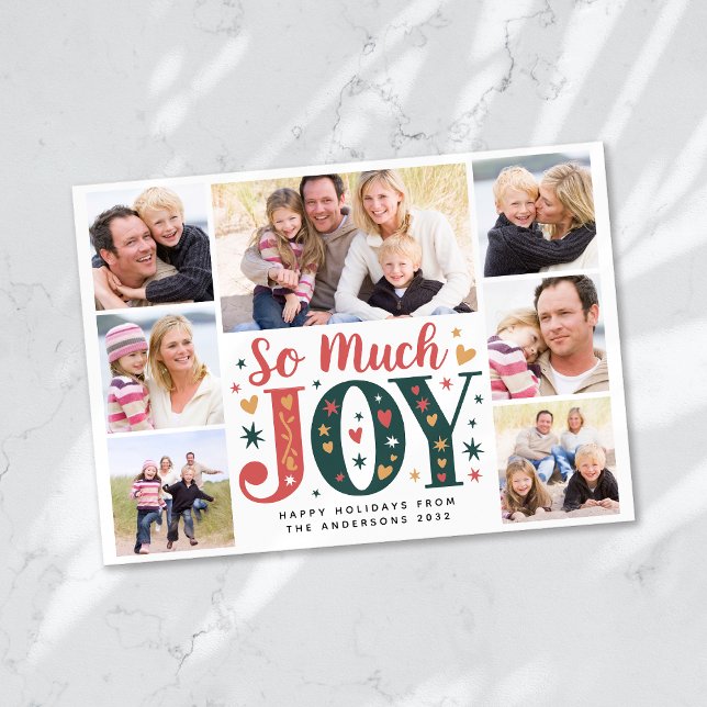 Cartes Pour Fêtes Annuelles Tellement de joie Multi Photo Noël (Créateur téléchargé)