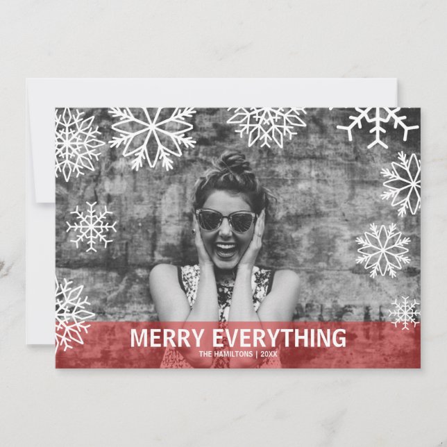 Cartes Pour Fêtes Annuelles Température moderne Falling snowflakes Vacances ro (Devant)