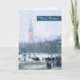 Cartes Pour Fêtes Annuelles Tempête de neige, Carré Madison. Noël des beaux-ar