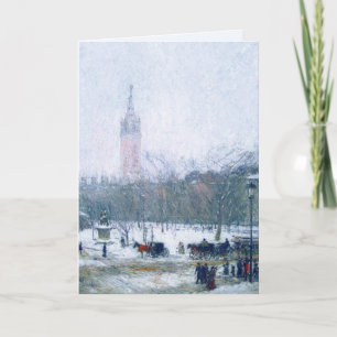 Cartes Pour Fêtes Annuelles Tempête de neige, Carré Madison. Noël des beaux-ar