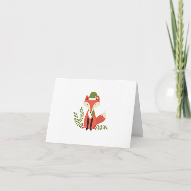 Cartes Pour Fêtes Annuelles tendances modernes bois noël renard (Devant)