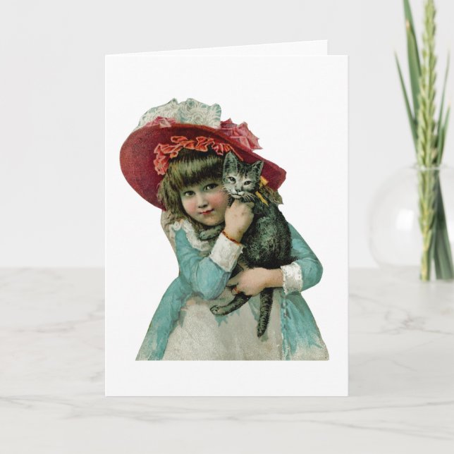 Cartes Pour Fêtes Annuelles Tenir un chaton de Noël (Devant)