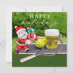 Cartes Pour Fêtes Annuelles Tennis avec le Père Noël Joyuses Fêtes au joueur  