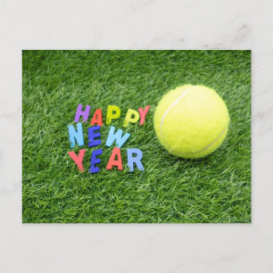 Cartes Pour Fêtes Annuelles Tennis bonne année & balle de tennis pour joueur H