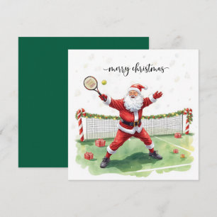 Cartes Pour Fêtes Annuelles Tennis de Noël avec le Père Noël