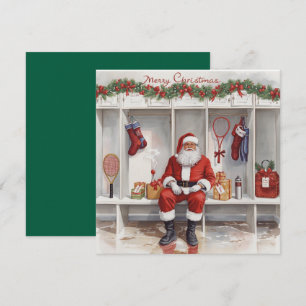 Cartes Pour Fêtes Annuelles Tennis de Noël avec le Père Noël