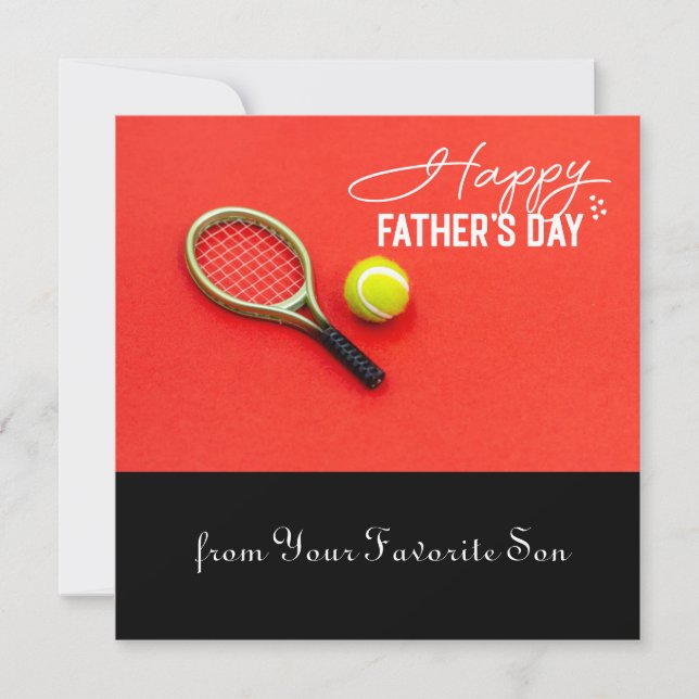 Cartes Pour Fêtes Annuelles Tennis Fête des Pères avec Balle pour Joueur (Devant)