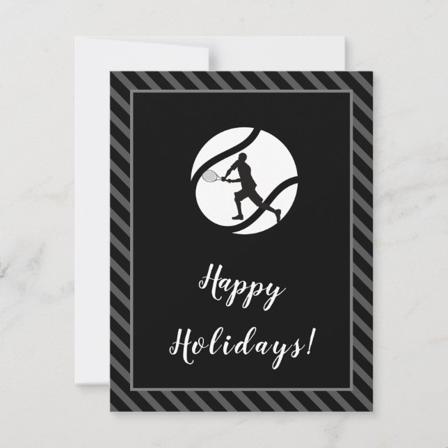 Cartes Pour Fêtes Annuelles Tennis Jours fériés Joueur Entraînement Salutation (Devant)
