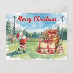 Cartes Pour Fêtes Annuelles Tennis Joyeux Noël avec le Père Noël