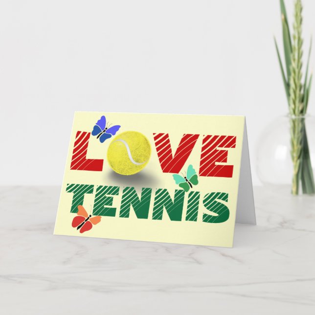 Cartes Pour Fêtes Annuelles Tennis Love (Devant)