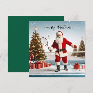 Cartes Pour Fêtes Annuelles Tennis Noël avec le Père Noël