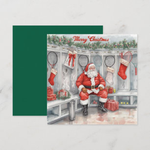 Cartes Pour Fêtes Annuelles Tennis Noël avec le Père Noël