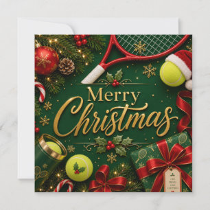 Cartes Pour Fêtes Annuelles Tennis Noël Raquettes Festives
