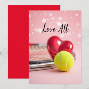 Cartes Pour Fêtes Annuelles Tennis Saint-Valentin avec AMOUR pour joueur