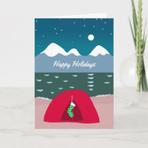 Tente rouge avec réserve de Noël