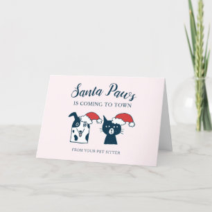 Cartes Pour Fêtes Annuelles Tep Sitter Christmas Cat Dog