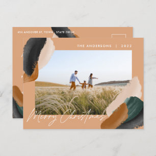 Cartes Pour Fêtes Annuelles Terre cuite verte moderne minime aquarelle photo