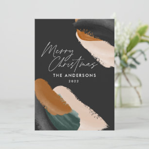 Cartes Pour Fêtes Annuelles Terre cuite verte noire moderne aquarelle minimale
