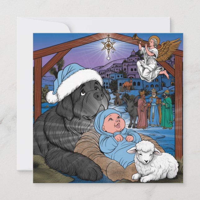 Cartes Pour Fêtes Annuelles Terre-Neuve Baby Jesus (Devant)