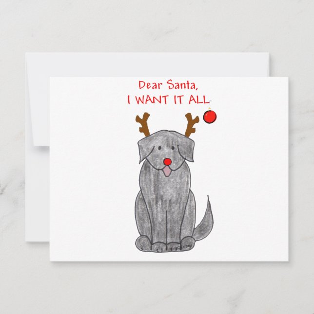 Cartes Pour Fêtes Annuelles Terre-Neuve Black Cher Père Noël (Devant)