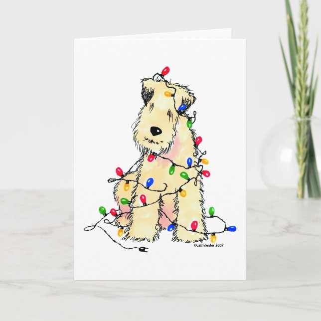 Cartes Pour Fêtes Annuelles Terrier blond comme les blés doucement enduit - (Devant)